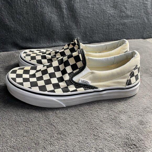 Vans Classic Checker Checkerboard Slip On Sneaker Black White Women’s 7.5 M6 US - Picture 2 of 12
